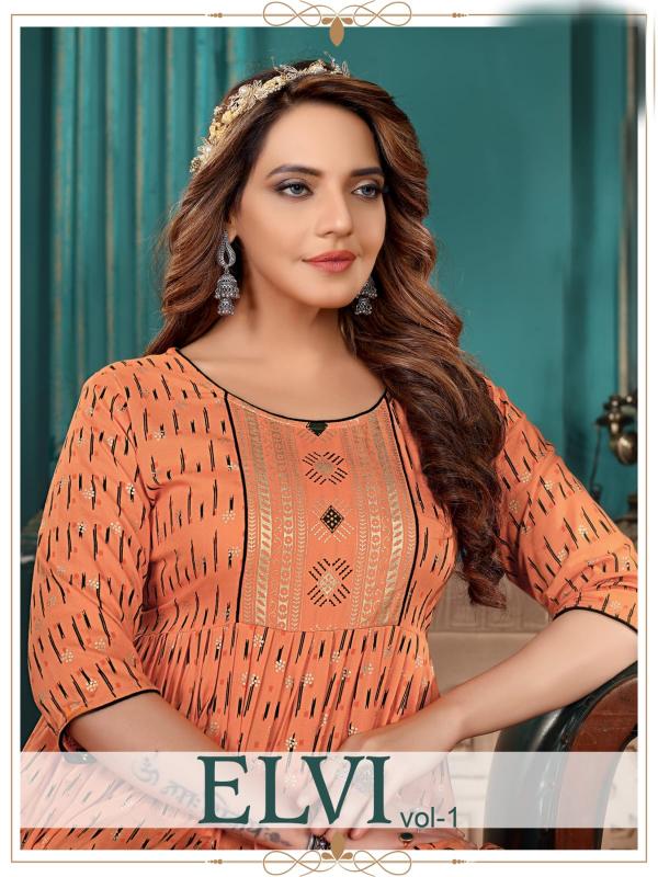 Golden Elvi V 1 Rayon Designer Plus Size Kurti Collection